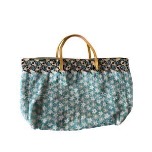 Vintage Fendi Beaded Roll Tote Blue/Black
